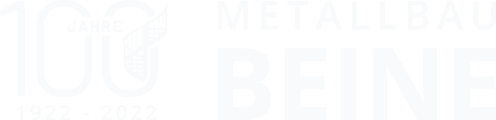 Metallbau Beine Logo Weiß Transparent Header